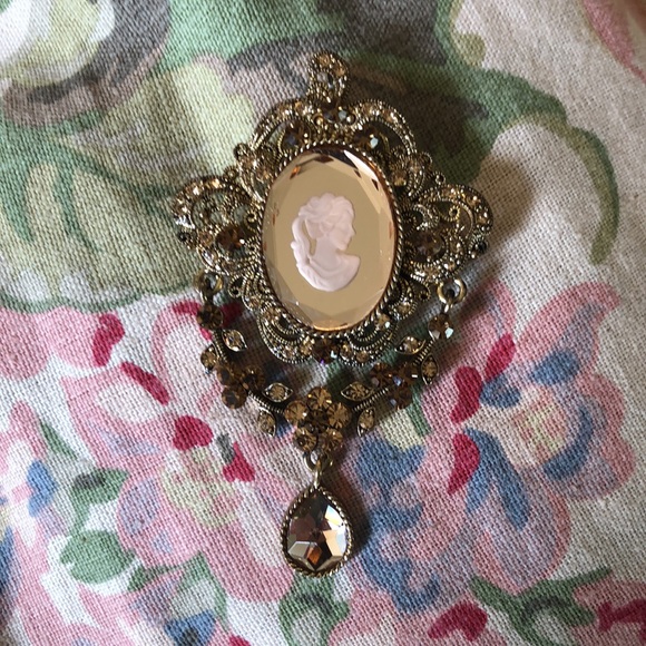CAMEO Gold Bronze Brown Mirrored Statement Ornate Old World Victorian $89 NEW - Picture 9 of 16